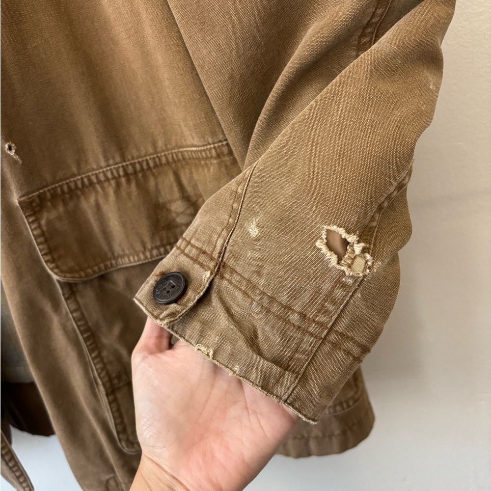 Vintage Men Barn Levis Distressed Tan Brown Jacket Corduroy Plaid Jacket Large - Picture 6 of 15